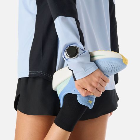 Polerón Mujer Built To Move Pro 1/4 Zip Celeste Vulcano-5