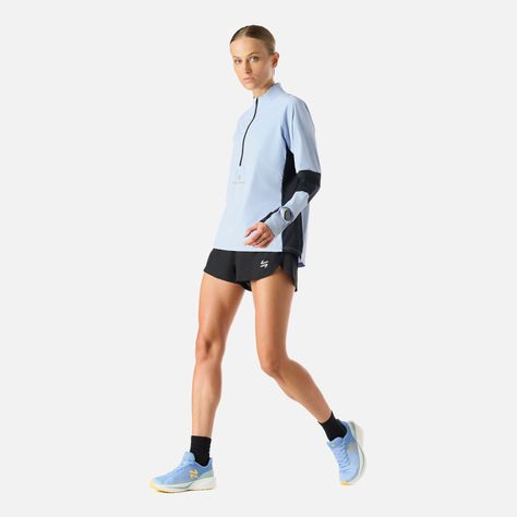 Polerón Mujer Built To Move Pro 1/4 Zip Celeste Vulcano-6