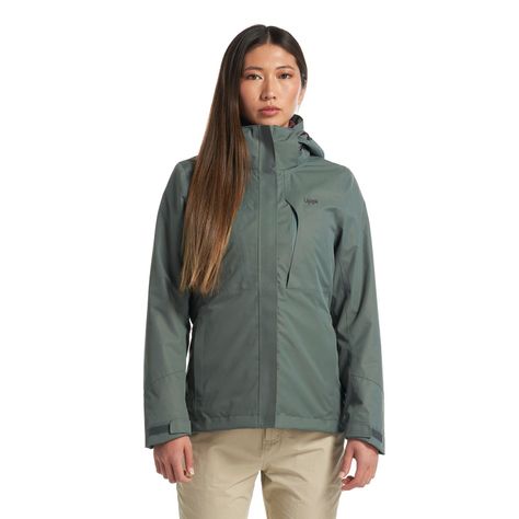Chaqueta Mujer Tres Cruces Fusion-3 Hoody Jacket Verde Grisaceo Vino Lippi-1