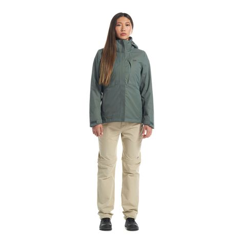 Chaqueta Mujer Tres Cruces Fusion-3 Hoody Jacket Verde Grisaceo Vino Lippi-9