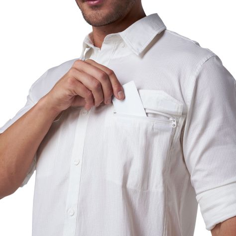 Camisa Hombre Rosselot Long Sleeve Q-Dry Shirt Blanco Lippi I19-2