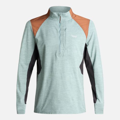 Poleron Hombre Egger 1/4 Zip Melange Jade Oscuro Lippi-0