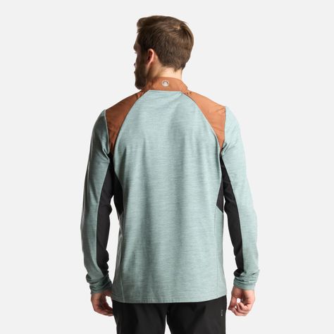 Poleron Hombre Egger 1/4 Zip Melange Jade Oscuro Lippi-4