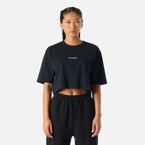 Polera Mujer Cool Down Crop T-Shirt Negro Vulcano-0