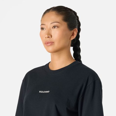 Polera Mujer Cool Down Crop T-Shirt Negro Vulcano-4