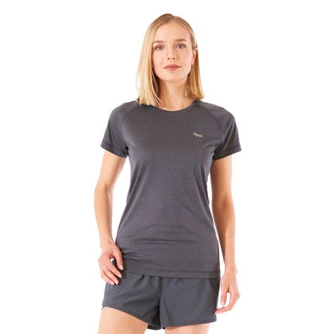 Polera Mujer Core Q-Dry T-Shirt Melange Grafito Lippi-1