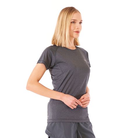 Polera Mujer Core Q-Dry T-Shirt Melange Grafito Lippi-2