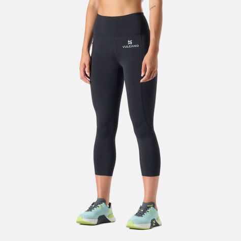 Calza Mujer BTM Compressive 3/4 High Rise Negro Vulcano-1