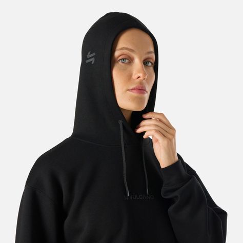 Polerón Mujer Tempo Active Sweatshirt Hoody Negro Vulcano-4