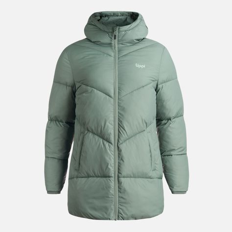 Chaqueta Mujer Long Line Steam Pro Hoody Jacket Verde Musgo Lippi-0