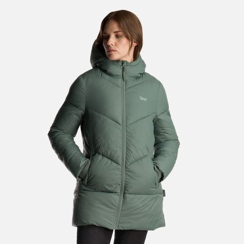 Chaqueta Mujer Long Line Steam Pro Hoody Jacket Verde Musgo Lippi-1