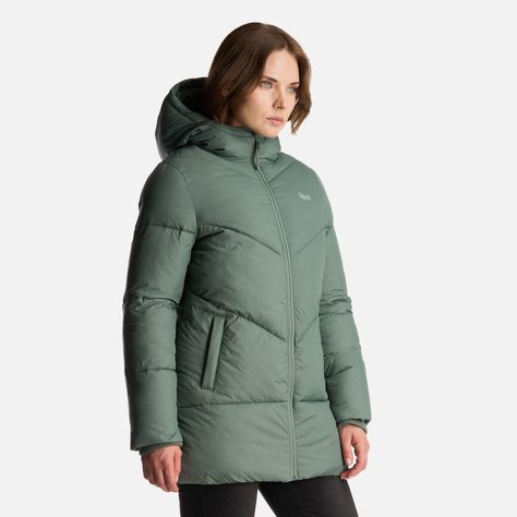 Chaqueta Mujer Long Line Steam Pro Hoody Jacket Verde Musgo Lippi-2