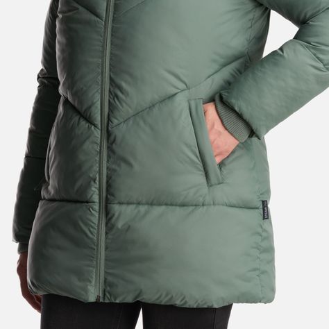 Chaqueta Mujer Long Line Steam Pro Hoody Jacket Verde Musgo Lippi-6