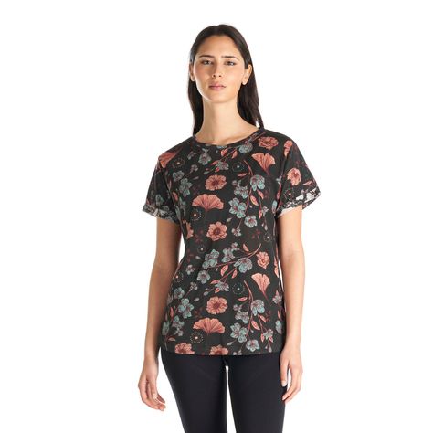 Polera Mujer Flora Negro Haka Honu-1
