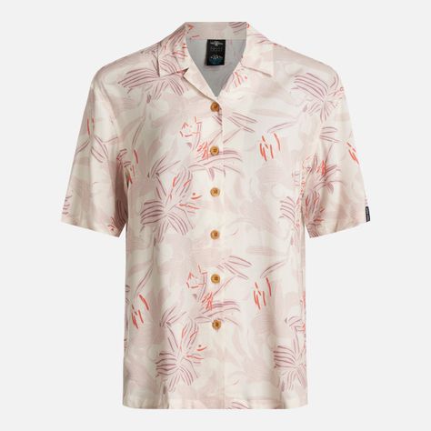 Camisa Mujer Hibiscus Print Beige Haka Honu-0