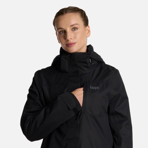 Chaqueta Mujer Tres Cruces Fusion-3 Hoody Negro Lippi I25-6