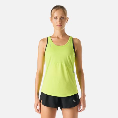 Polera Mujer Built To Move Tank Top Verde Lima Vulcano-0