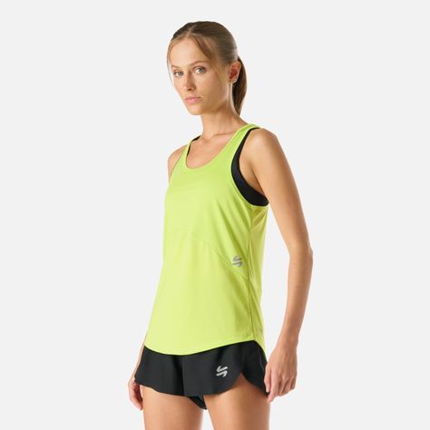 Polera Mujer Built To Move Tank Top Verde Lima Vulcano-1