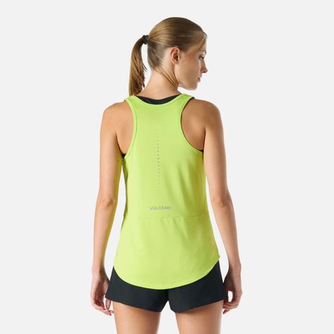 Polera Mujer Built To Move Tank Top Verde Lima Vulcano-3