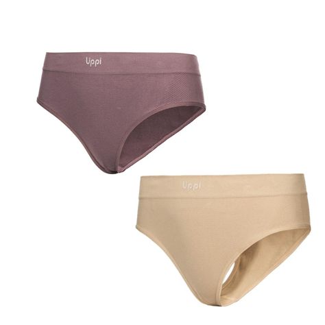 Ropa Interior Mujer Pack Skintec Sport Hip Hugger Malva y Taupe Lippi-0