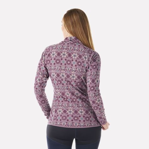 Poleron Mujer Jacaranda Nano-F 14 Zip Print Palo Rosa Lippi-2
