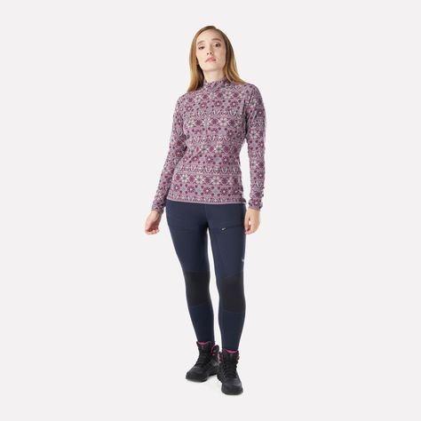 Poleron Mujer Jacaranda Nano-F 14 Zip Print Palo Rosa Lippi-4