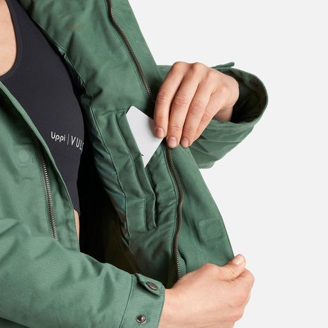 Chaqueta Mujer Peumo Canvas Hoody Jacket Verde Botella Lippi-5