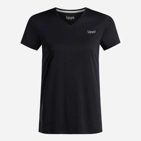 Polera Mujer Core V-Neck Q-Dry T-Shirt Negro Lippi-5