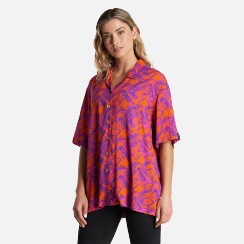 Camisa Mujer Marmolada Print Naranjo Haka Honu-2