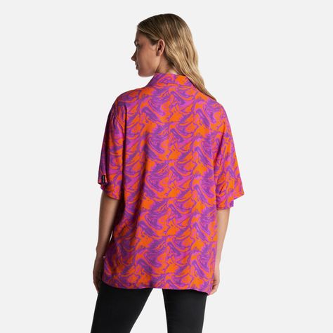 Camisa Mujer Marmolada Print Naranjo Haka Honu-3