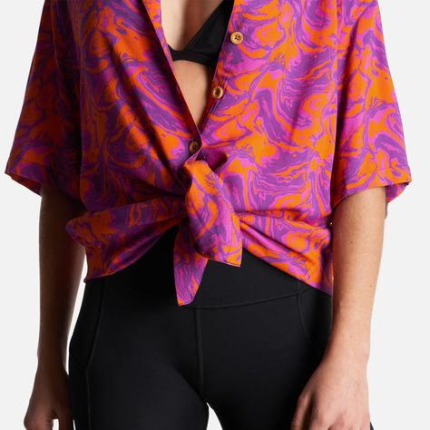 Camisa Mujer Marmolada Print Naranjo Haka Honu-5