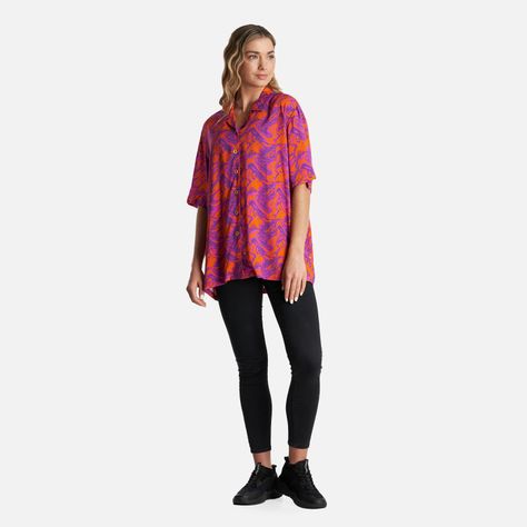 Camisa Mujer Marmolada Print Naranjo Haka Honu-6