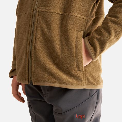 Poleron Niña Stripes Nano-F Full Zip Oliva Lippi-5