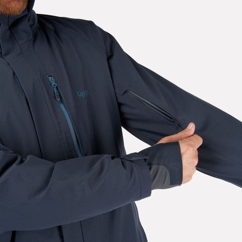 Chaqueta Hombre Andes B-Dry Hoody Jacket Azul Piedra Lippi-4