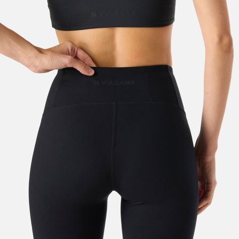Calza Mujer Tempo Biker Super High Rise Negro Vulcano-5