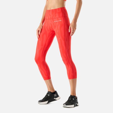 Calza Mujer Built To Move 3/4 High Rise Rojo Vulcano-1