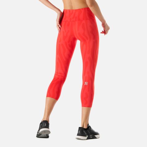Calza Mujer Built To Move 3/4 High Rise Rojo Vulcano-3