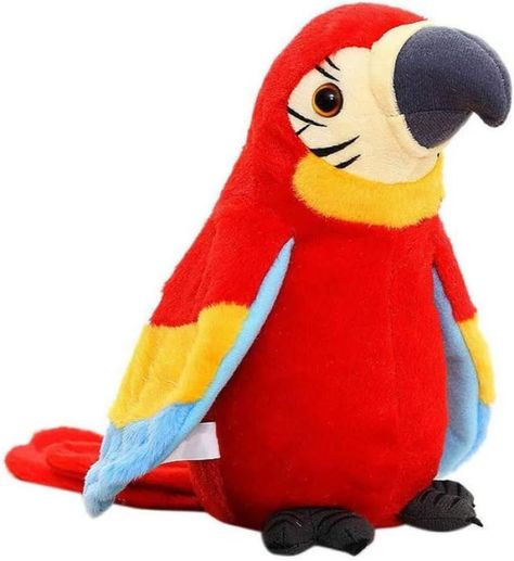 Peluche Robot Loro Repite Habla Baila Alas Pajaro Guacamaya Cactus-4