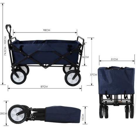 Carro de arrastre Wagon Metalico Negro-2