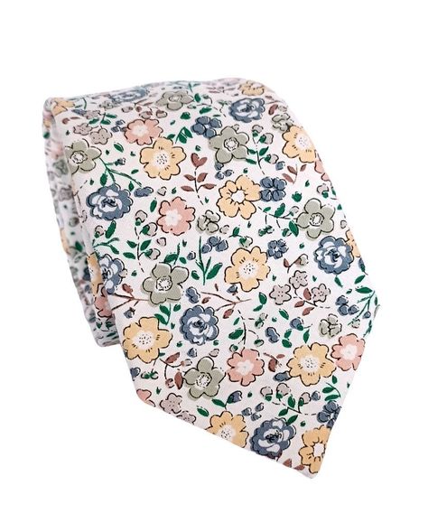 Corbata algodn floral Softly-0