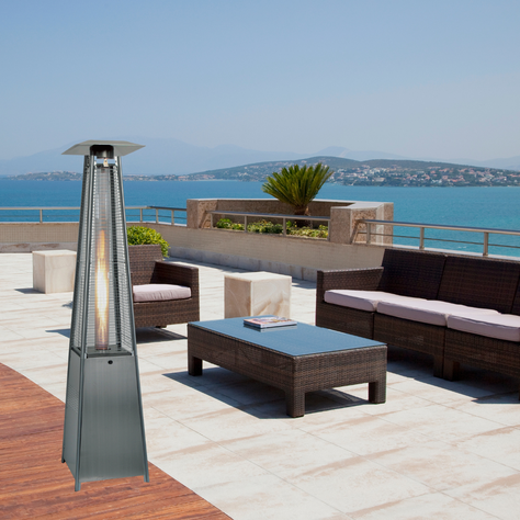 Estufa a Gas Exterior Terraza OBELISK Inox-4