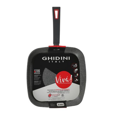 Sarten Parrilla Cuadrado 28cm Negro Antiadherente Viva-0