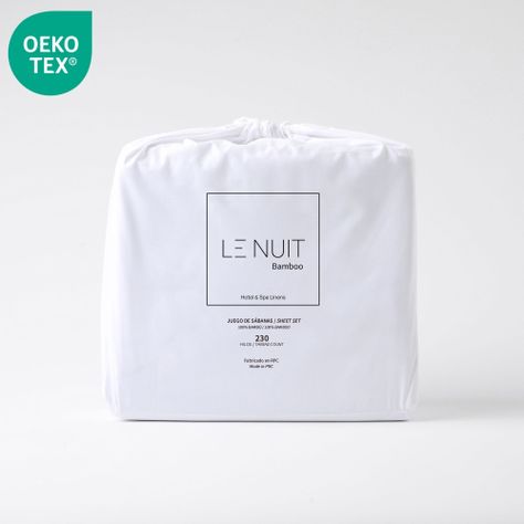 Set Sábanas 1,5 Plazas 100% Bambú 230 Hilos Essentials Liso Blanco-4