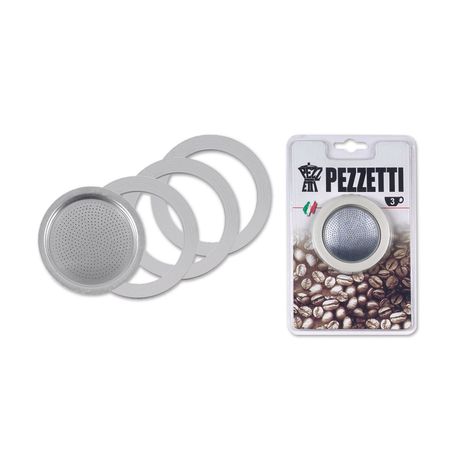 Filtro Acero Inox-3 Juntas Silicona-Cafetera 3 tazas  Steel Express-0