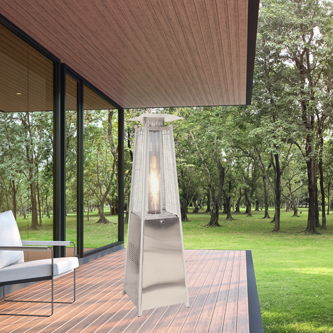 Estufa a Gas Exterior Terraza OBELISK LW Inox 1,8 metros-5
