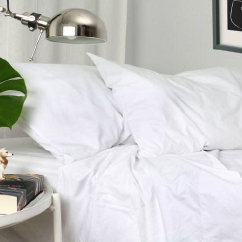 Set Sábanas 2 Plazas Polycotton 200 Hilos Essentials Liso Blanco-3