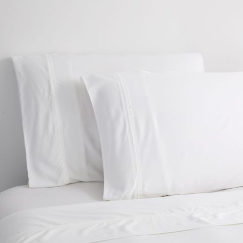 Set Sábanas 2 Plazas Polycotton 200 Hilos Essentials Liso Blanco-0