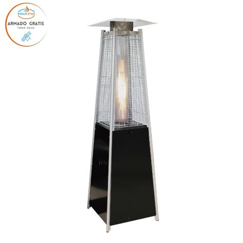 Estufa a Gas Exterior Terraza OBELISK LW Negro 1,8 metros-3