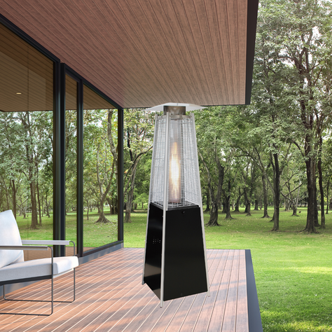 Estufa a Gas Exterior Terraza OBELISK LW Negro 1,8 metros-4