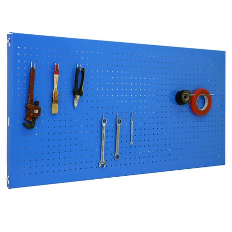 Panel Perforado PanelClik 1200x400 Azul + 8 Ganchos-2